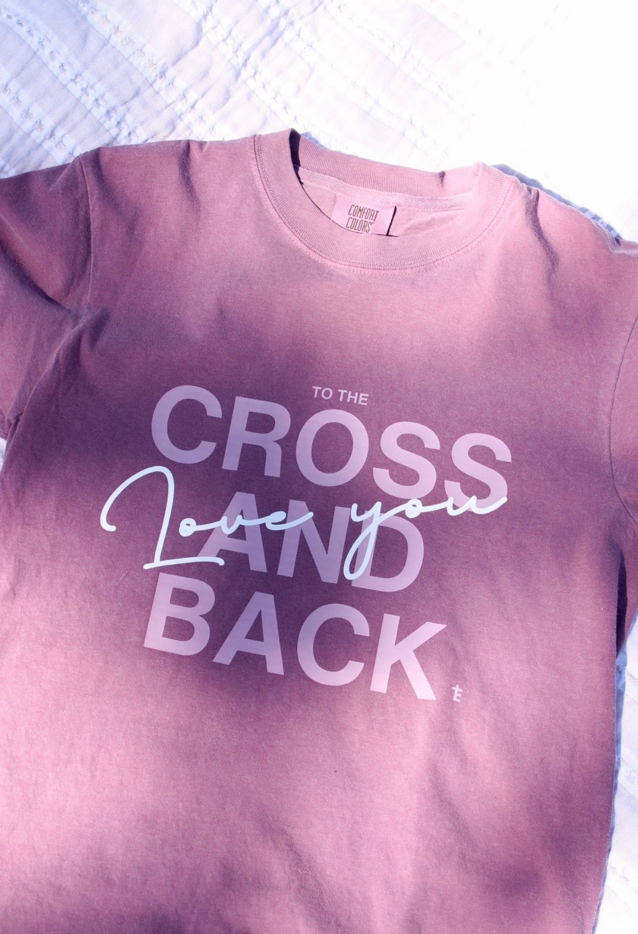 Love You To The Cross Purple Tee
