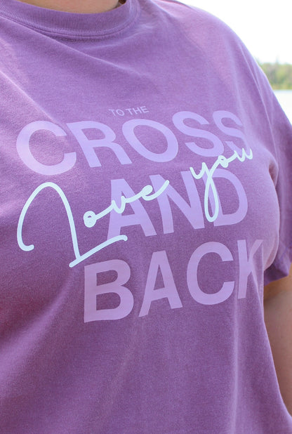 Love You To The Cross Purple Tee