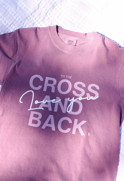 Love You To The Cross Purple Tee